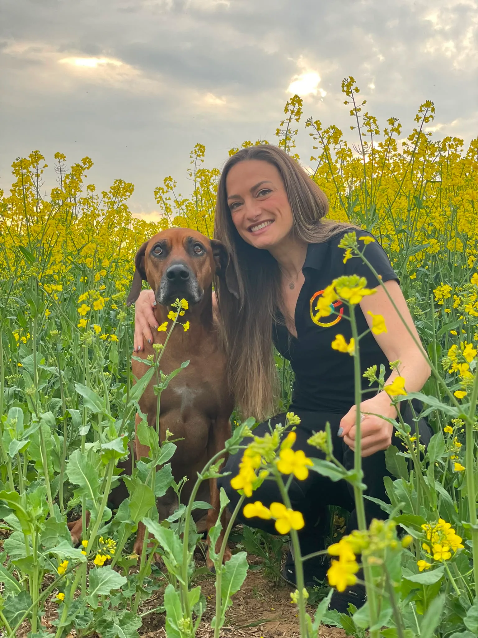 Selin mit Morpheus im blühenden Rapsfeld